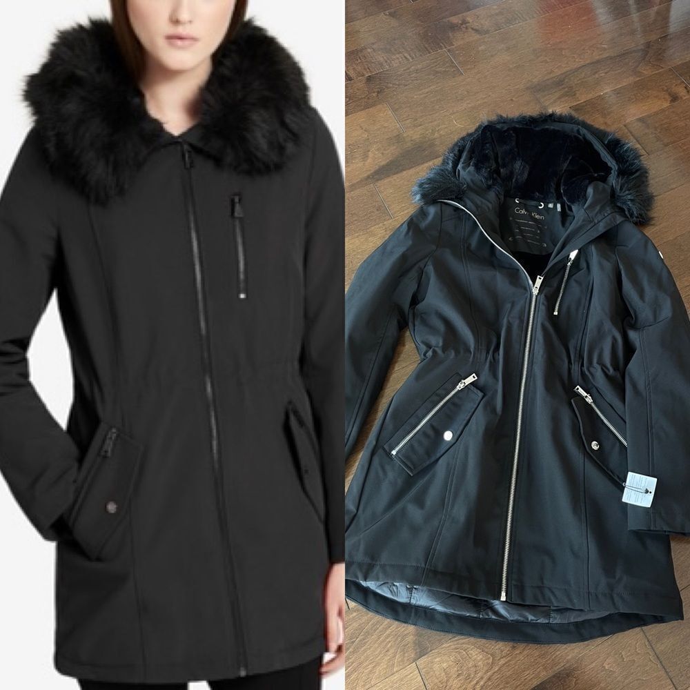 Calvin Klein Faux-Fur-Lined Parka NEW
